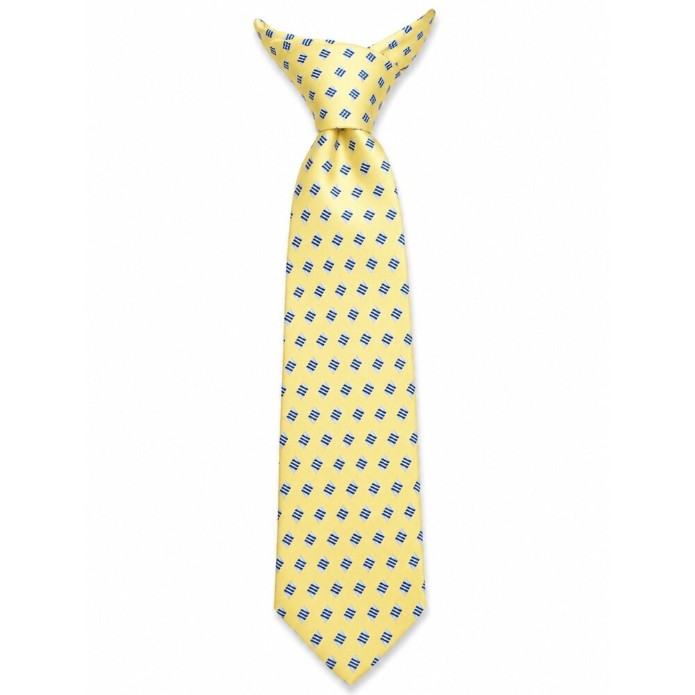Vineyard Vines Yellow & Blue Geometric 100% Silk Woven Men's Tie